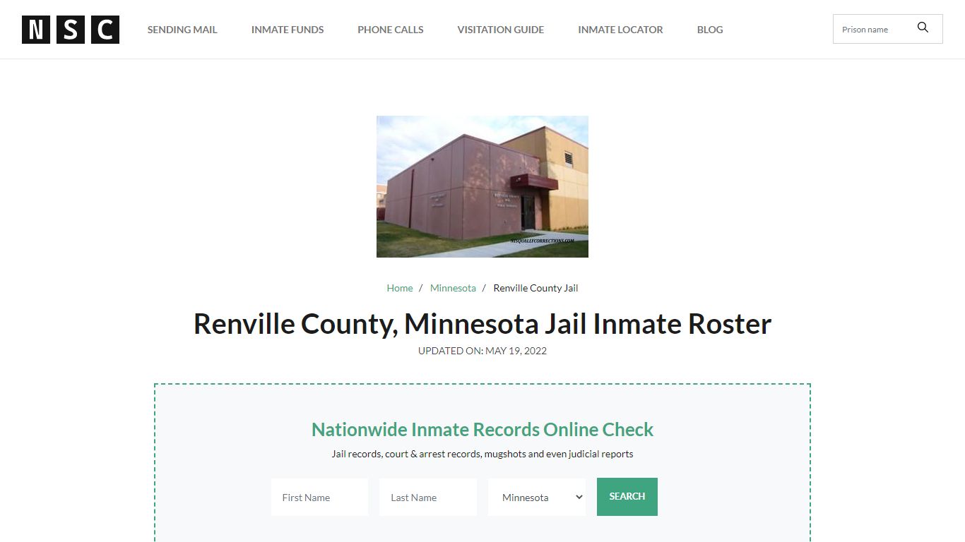 Renville County, Minnesota Jail Inmate List